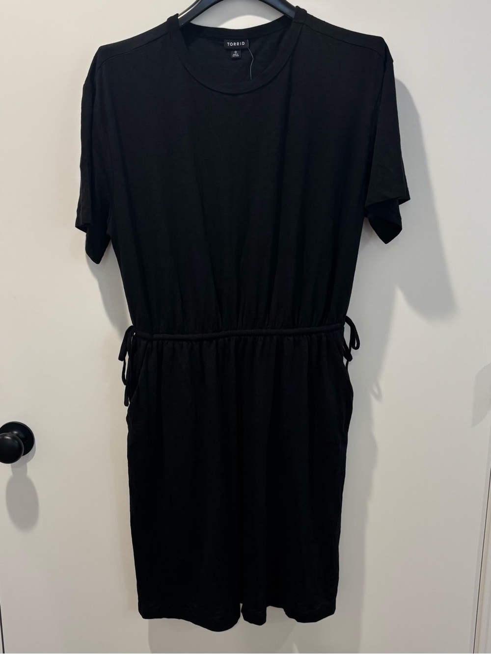 Torrid Black Short Sleeve Drawstring Waist T-Shirt Dress